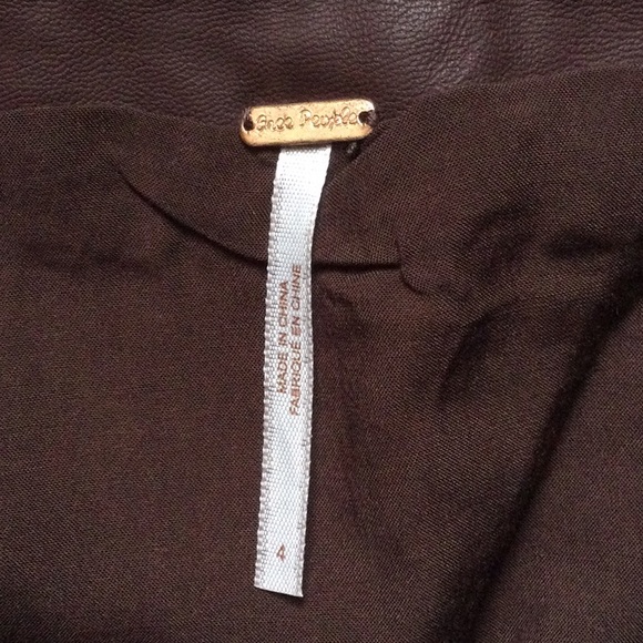 Free People Oh Snap Faux Leather Button Skirt - Picture 6 of 6